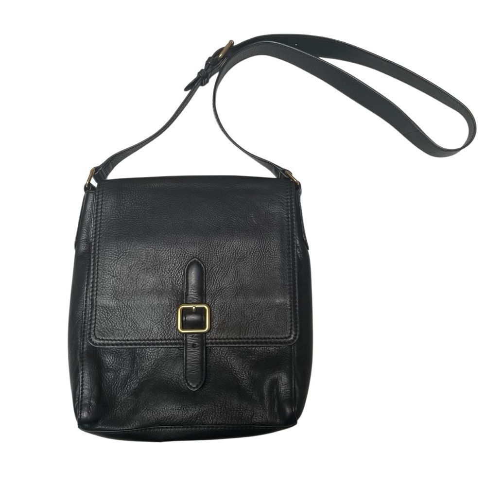 Frye Leather Crossbody Bag Claude Messenger Pebbled Black‎
